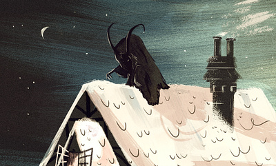 Merry Krampus christmas illustration krampus