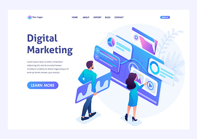 Digital Market Website concept agency creative digital agency illustration learn marketing marketing agency portfolio. ui website