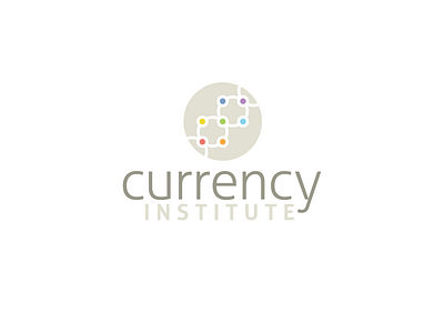 Currency Institute Logo brand chakras collaboration connections continents dna finanacial logo seven teamwork workspace