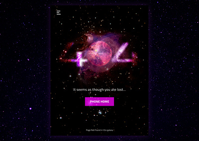 Galaxy 404 Page 404 page branding daily ui daily ui challenge dailyui design galaxy ipad nebula space ui ui design visual design