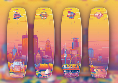 Slalom Wakeboard awards mockup awards city city illustration cityscape design digital art digital illustration illustration illustration digital illustrator landmarks minneapolis minnesota vector wakeboard