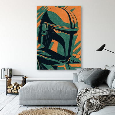 Mando Artwork, made from felt art felt interior mandalorian mando wallart