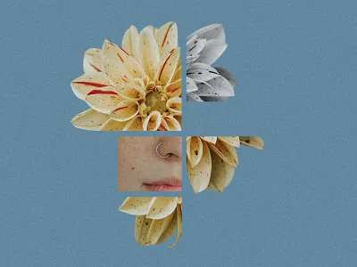 Ajar Efímero blue collage color costa rica digital collage face fate flower flowers love selflove tropical yellow
