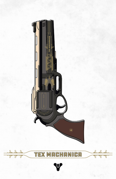 The Last Word Art destiny 2 flourish gun hand cannon illustration lineart linework offset