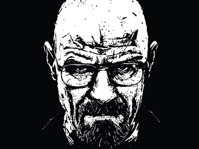 Walter White 2019 art black dark death face head human illustration kigeorgich person portrait vector white