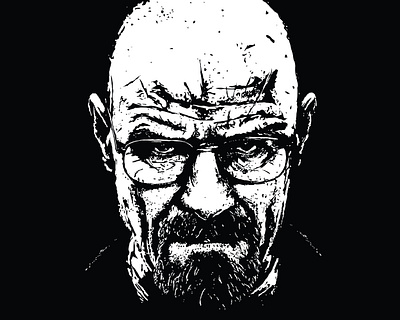 Walter White 2019 art black dark death face head human illustration kigeorgich person portrait vector white