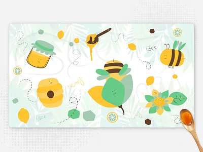 Bee Illustration 2019 beenous branding bug character characterdesign digitalart drawing fabistudio.com fatemehalibakhshi flower fly honey honeybee honeycomb illustration insect vector wing