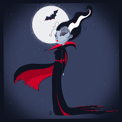 the Bride of Frankenstein bride character closeup dark digital illustration digitalart frankenstein illustration ipadpro night procreate procreate art