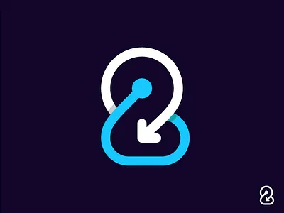 2 Arrow Pin 2 arrow letter location pin logo logotype mark monogram number number 2 pin symbol typography