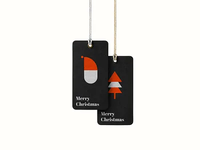 Christmas tag design art christmas christmas tree colours design dribbbleweeklywarmup flat illustraor illustration santa tag typography vector