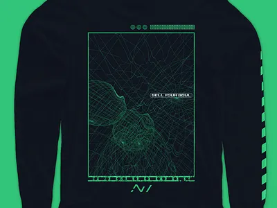 002 analog black green long sleeve mint modern print shirt sleeve print typography wireframe