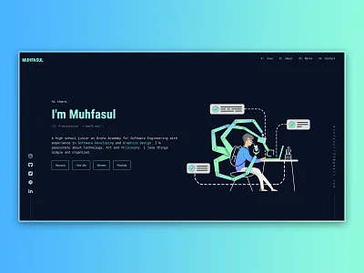 Portfolio Website branding coding dark dark ui design geek graphic design hire memes multitasking philosophy portfolio portfolio website programming resume software developer student web design webdesign website