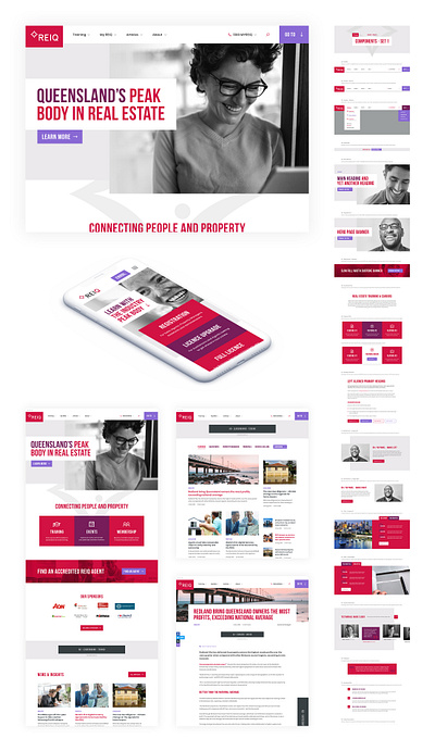 Real Estate Institute of Queensland design mobile ui ux web website