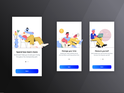 Smartcoach walkthrough design app design illustration product ui ux