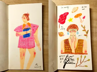 Fat girl's diary animation branding character design girl hand painted illustration product design typography yellow