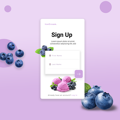 Sign up appdesign dailyui dailyui 001 design food app foodie signup signup page signuppage simple design ui