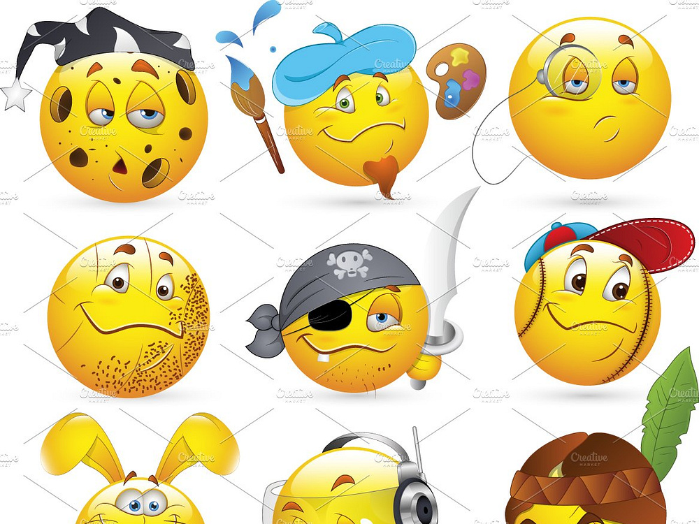 50 Smileys and Emoticons Vectors by TrueMitra Designs on Dribbble
