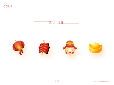 Icons_Spring Festival_Chinese New Year chinese new year custom firecracker fireworks fortune gold ingot icon illustration ingot lantern solar term spring festival vcoin