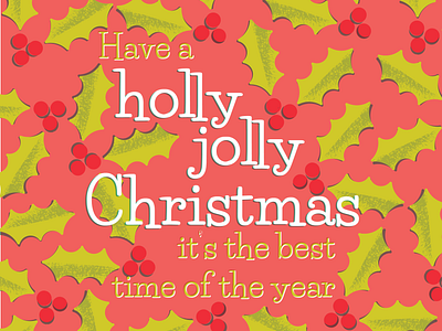 Holly Jolly Christmas card design christmas design holly overprint rejected vector