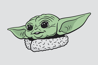 Baby Yoda: Noggin Sticker badge illustration illustrator linework logo star wars sticker the force the mandalorian