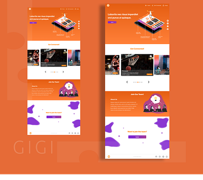 Pick-Up Basketball App Landing Page design gradient hero image hero section illustration isometric landing page ui ux vector website