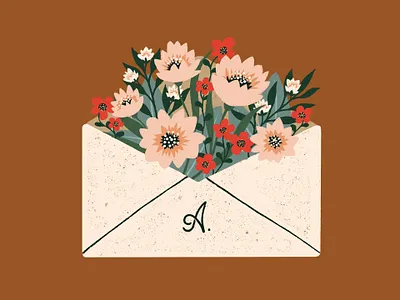 Floral Envelope illustration illustrator lettering procreate