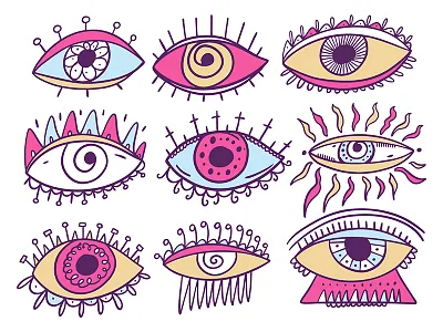 Eyes art cartoon cool cute design eye illustration sketch vector