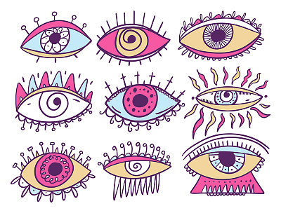 Eyes art cartoon cool cute design eye illustration sketch vector