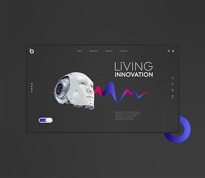 iBot Web Design Dark Mode art design illustration illustrator minimal ui ux vector web website