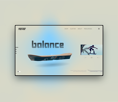 Hover Board Web Design Light Mode branding design illustration illustrator minimal ui ux vector web website