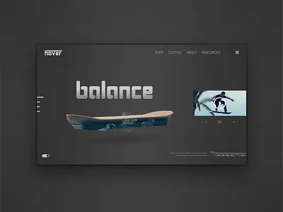 Hover Board Web Design Dark Mode branding design illustration illustrator minimal ui ux vector web website