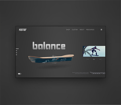 Hover Board Web Design Dark Mode branding design illustration illustrator minimal ui ux vector web website