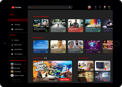 A Youtube Redesign concept dark mode design figma india minimalism redesign ui design youtube