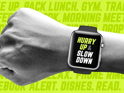 Sermon series concept apple watch arm busy chaos fast graphic hurry up lifestyle pace sermon title shedule slow down smart watch stress watch wrist