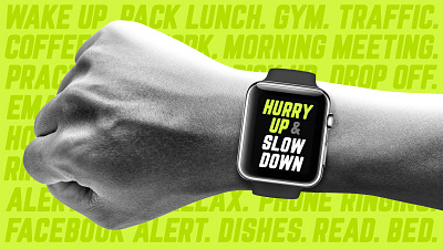 Sermon series concept apple watch arm busy chaos fast graphic hurry up lifestyle pace sermon title shedule slow down smart watch stress watch wrist