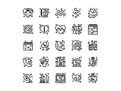 Valentines Day Love Icon set arrow calendar celebration couple day february gift happy heart holiday icon love pink ring romance search sign symbol valentine vector