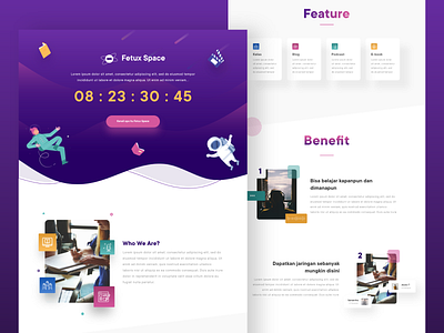 Fetux Space - Coming Soon Page branding comingsoon gradient homepage homepagedesign illustration landingpage mobileapps responsive typography ui uidesign uiux webdesign