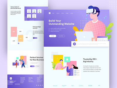 We - Landing Page Exploration header illustration landing page ui user interface ux web design website website builder website concept