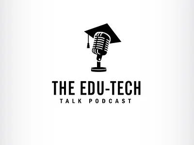 Education podcast logo branding college design education graduation cap icon illustration logo mic podcast vector