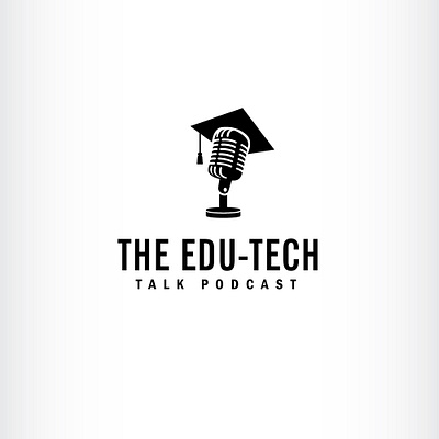 Education podcast logo branding college design education graduation cap icon illustration logo mic podcast vector