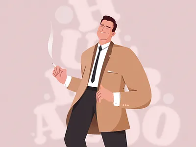 Leo's signature move 2d character character art character creation dance dancer design hollywood illustration leo leonardo dicaprio vector