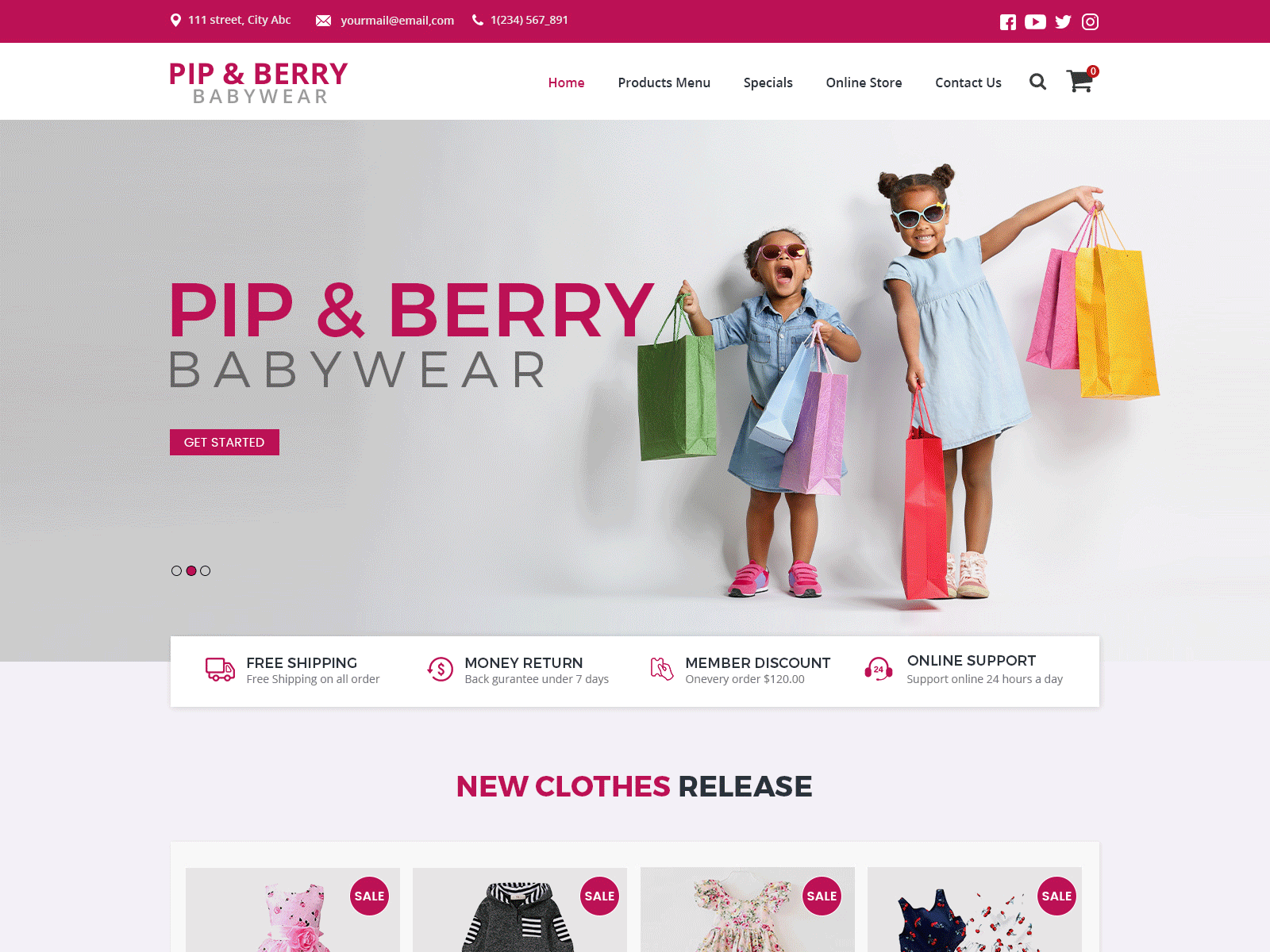 Ecommerce website design. creative design mockup ui website