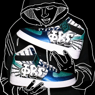 Phi Beta Sigma AF1s Sneaker Custom af1 air force 1s nike nike custom phi beta sigma sneaker art sneaker custom