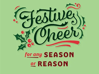 Festive Cheer christmas icons typography