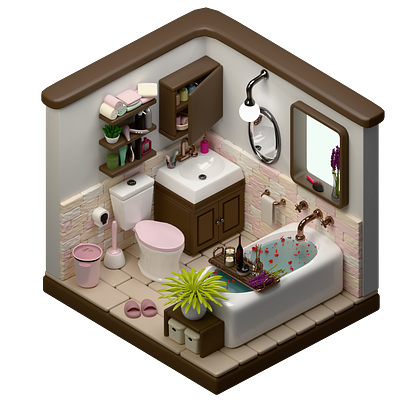 Tiny Bathroom 3d 3dartist 3dblender animation design