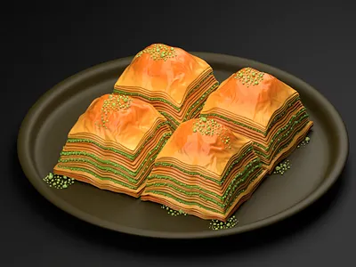 Baklava 3d 3dartist animation blender branding food illustration