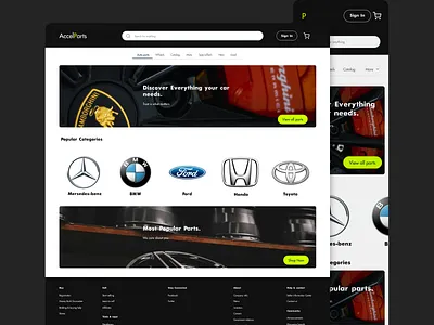 Accelparts- Auto Parts Shop Website | e-commerce, ui, ux figma ui ux