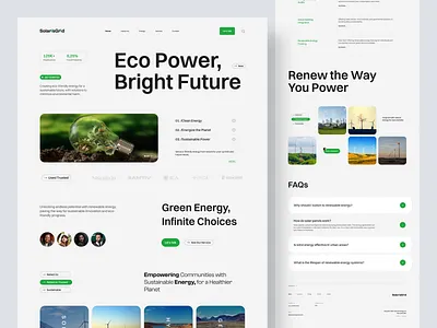 Solarisgreid - Renewable Solar Energy Landing Page design eco friendly environmental green energy landing landing page nature renewable energy landing page solar electricity solar energy landing page solar energy website solar power solar system sustainable turbine electricity ui ux web design website wind turbine