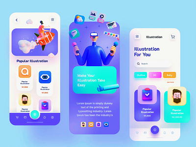 Illustration E-Commerce app app interface minimal mobile mobile app mobile apps mobile ui mobileapp mobileappdesign ui ui design ux ux ui design