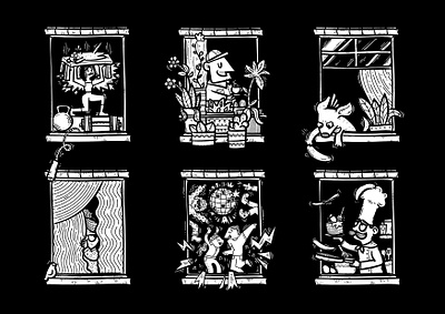 Doodle Windows Stories cartoon character character design comic doodle emotion fun illustration people window